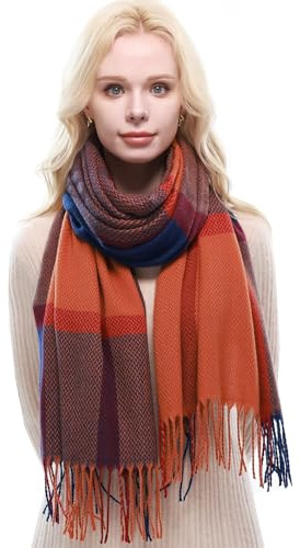 RIIQIICHY Sciarpa Donna Invernale Pashmina Scialle Caldo Regalo Natale Donna Compleanno sciarpone inverno Scozzese Colorata