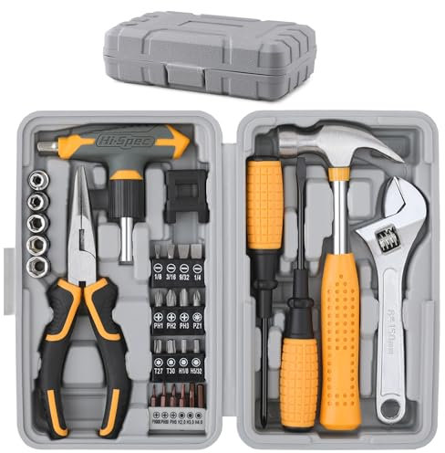 Set Hi-Spec 30pz kit di attrezzi compatti per casa e ufficio fai-da-te. Kit iniziale per riparazioni domestiche in una scatola portatile