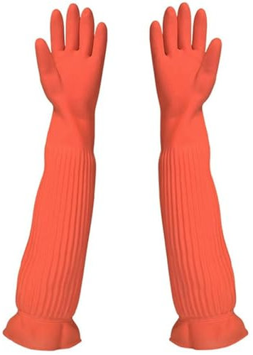 Genérico Guantes Largos De Goma, Guantes De Limpieza Reutilizables, Guantes para Lavar Platos De Cocina, Guantes Domésticos Impermeables De Goma para Pintura De Jardín En Casa