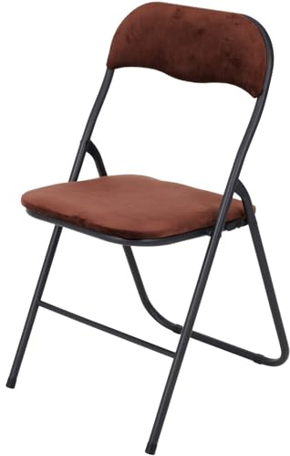Brixy Klappstuhl Samt - Esstisch Stuhl - 43 x 47 x 80 cm - Braun
