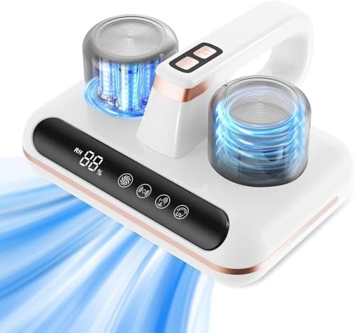 Taylor & Brown Mattress Vacuum Cleaner, 20000pa Ultrasonic & UV-C Light Bed Vacuum Cleaner, LED Screen Hand Held Vacuum Cordless with HEPA Filtration, Rechargeable Portable Dual Gear Dust Mite Cleaner