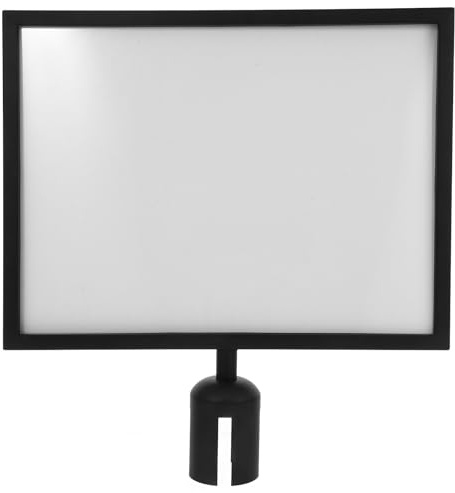 CALLARON Stanchion Post Sign Holder Double Sided Portrait Frame for Crowd Control Queue Barrier with Retractable Belt Compatible Airport Line Divider Display Sign