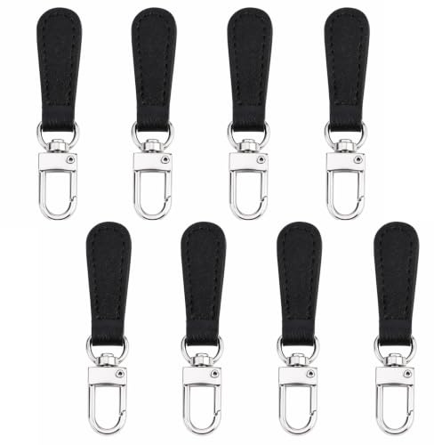 8 PCS Zipper Pulls Replacement, Detachable Leather Zip Repair Kit, Tool-Free Zipper Pull Replacement for Luggage, Backpacks, Jackets, Purses and Suitcases