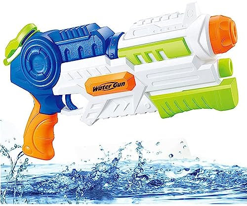 Super Water Gun Soaker Squirt for Kids 1200ML Capacity 32ft Long Range Water Blaster Outdoor Beach Garden Activity & Boys Girls Adults (Blue)
