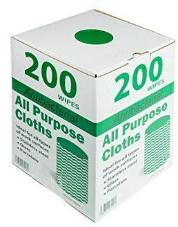We Can Source It Ltd - Sheet J Type Antibacterial Cleaning Cloth Roll with Easy Dispenser Box – Multi-Purpose Surface Wipes for Catering, Kitchen, and Commercial Cleaning – Green - Pack of 200
