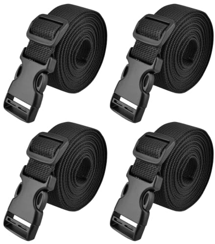 TRIWONDER Sangle à Boucle Rapide 25 mm 38 mm Sangle à Cliquet Courroie de Serrage pour Valise Bagage Voyage Arrimage Fixation (1,5 m, Noir - 25mm)