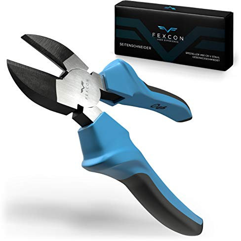 FEXCON Seitenschneider groß für Elektro Kabel Draht Zange 163 mm| Drahtzange aus gehärteten 60# CR-V Stahl | Schneidezange robuster TPG Griff | Profi Drahtschere Drahtschneider | Kabelschneider