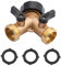 Hose Tap Splitter 2 Way Y Shape 3/4 European Standard Thread, with Individual On/Off Valves Brass, Hose Male Connectors Manifold Adapter for Washing Machine Dishwasher, Kitchen, Outdoor, Garden, Lawn