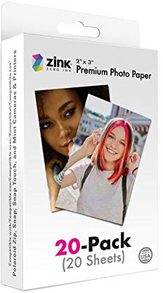 Zink ZINKPZ2X320, Carta fotografica istantanea da 5,1 x 7,6 cm (20 Pack) compatibile con fotocamere e stampanti Polaroid Snap, Snap Touch, Zip e Mint