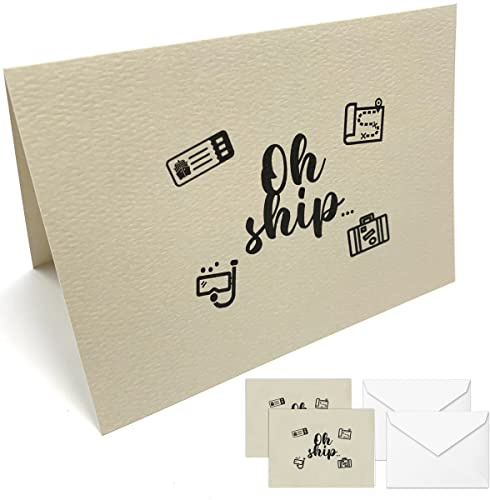 Cruise On Gift Card, Fun Surprise Greeting Card, You're Going on a Cruise, Ideal for Vacation Announcement, Bon Voyage Gift, 2-Pack