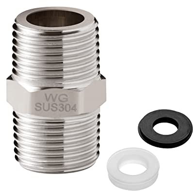 OFFO Shower Hose Connector, G1/2 Inch Solid Stainless Steel Shower Hose Extension Fitting Make Extra Long Shower Hose, Silver