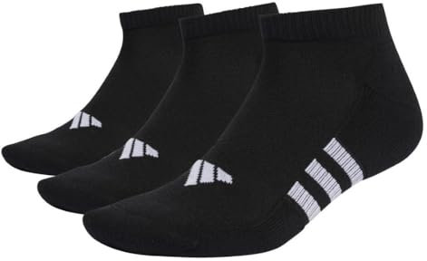 adidas Unisex - Adulto Performance Cushioned Low Socks 3 Pairs, Black / Black / Black, 45-48
