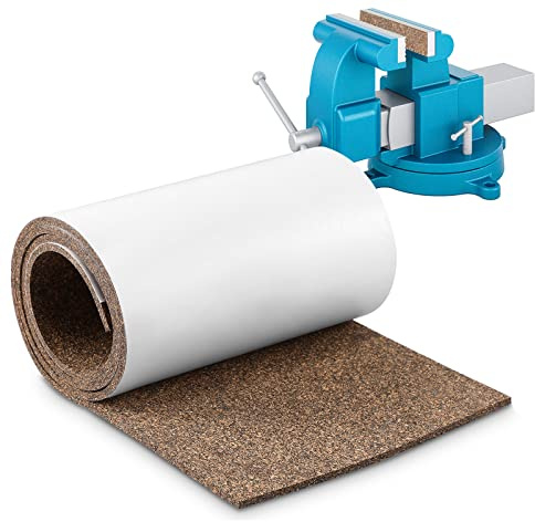 Cork Rubber Vise Jaw Lining 36 Inch Long 5.91 Inch Wide 1/8 Inch Thick Soft Vise Jaw Pads Rubber Cork Sheet Covers for Woodworking Vice Lining Clamp Faces (with Pressure Sensitive Adhesive)