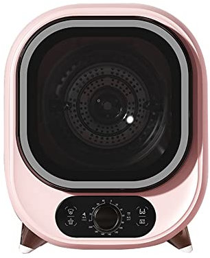 Mini Secadora de Ropa Eléctrica Portátil, Carga Frontal, Compacta Con Tina de Acero Inoxidable, 500 W, Para Apartamento, Dormitorio - Rosa