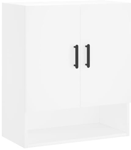 vidaXL Armoire Murale, Placard Suspendu avec Rangement, Meuble Flottant de Salon Salle de Séjour Intérieur, Moderne, Blanc Bois d'Ingénierie