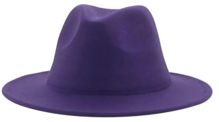 SOYNIA Fedora Trilby Sombrero Mujer Sombrero Hombre Sombreros para Mujer Moda Boda Decorar Camello Panamá Gorra 60-62Cm(XL) Púrpura