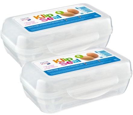 HOMESHOPA Pack 2 Eggs Storage Box 8 Grid, BPA Free Plastic, Multipurpose Shockproof Tray Eggs Dispenser Holder, Sturdy Carrier Container Egg Boxes with Lid, Portable Stackable Refrigerator Safe