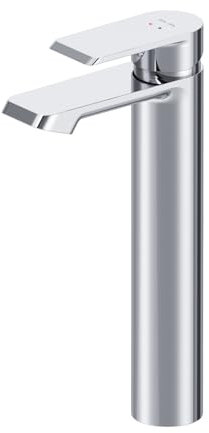 AM.PM Flash - Waschtischarmatur Hoch, Waschbeckenarmatur Einhebelmischer, Wasserhahn Bad, mit Auslaufhöhe 215 mm, Hohe Armatur für Aufsatzwaschbecken, Badarmatur Einhand-Waschtischbatterie