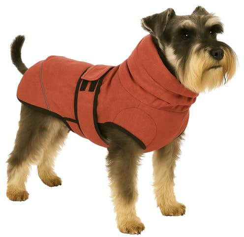 Flamingo Hundemantel Winter – Iglu Rot – XS 35cm – Isothermische Innenschicht – reflektierende Streifen – wasserabweisend – Klettverschluss – Geschirröffnung