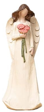 Super Idé skyddsängel figur med blommor grävgel gravsmycke ängel för graven sorg dekorativ ängel skyddsängel atmosfär design religiös katolsk dekoration (B)