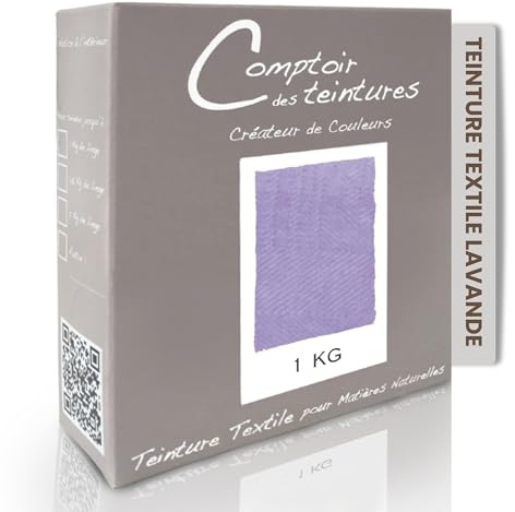 COMPTOIR DES TEINTURES – Teinture Textile – Mélange Lavande (pour 1kg linge) – Teintures Durables pour Draps, Serviettes et Nappes – Facile à Utiliser en Machine à Laver ou à la Main