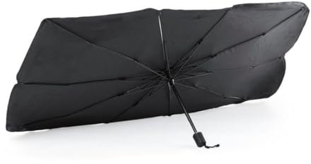ANIORTECARE Parasol Coche Delantero Plegable Tipo Paraguas – Parasol Coche Paraguas | 140 x 78cm | Protector Solar – Parasoles Coche Delanteros – Accesorios Coche