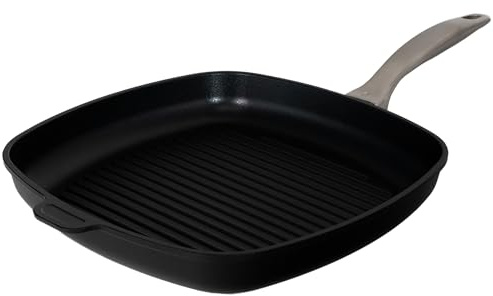 Swiss Diamond Nonstick Hybrid Ceramic and Diamond-Infused Square Grill Pan Dou Ceramic, Dishwasher & Oven Safe Up To 500 °F, 11 x 11-Inches