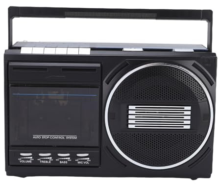 Jectse Kassettbandspelare, boombox med AM FM SW -Radio, USB -inspelning och MP3 -uppspelning, Bärbar Radio för Hemmakontor Utomhus (EU -plugg)