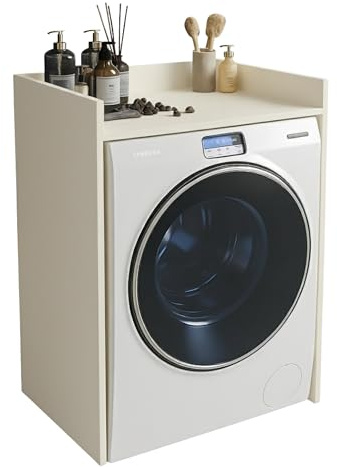 INNOVAHOME Armario para Lavadora Robusto 18mm - Mueble con Protección Antivibración, Borde Alto y Solución de Almacenaje para Lavadero, 66x97x62cm, Cachemir Beige
