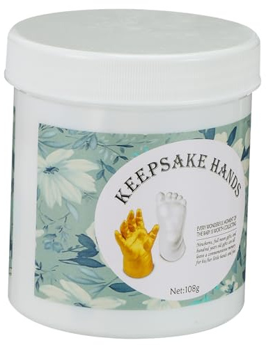 Holibanna Kit de Yeso para Manos de Recuerdo para Recién Nacido, Molde 3d Fácil DIY Material Pe Dorado, Adecuado para Baby Shower y Regalos Infantiles