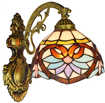 YRYRYW Stile Light e Applique a Parete Barocco, apparecchi di Illuminazione da Parete in Vetro colorato Lampada da Parete Vintage per corridoio Stair Balcony Camera Household faucets