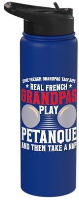 Petanque Player French Boules Game Grandpa Balls Boules Stainless Steel Insulated Water Bottle