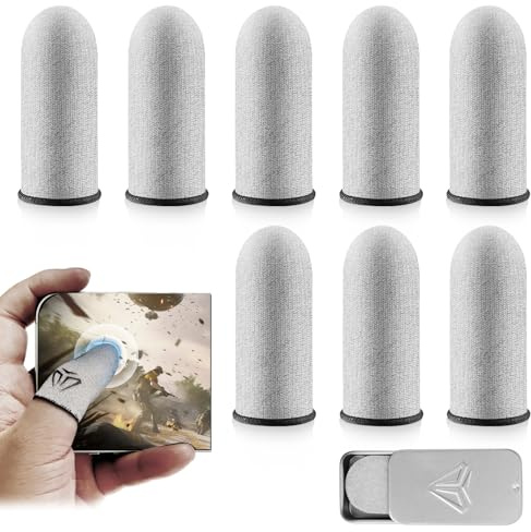 Ufdeoton 8 stycken gaming fingerärmar, ventilerande gaming-fingerfodral, ultra-känsliga fingerhandskar