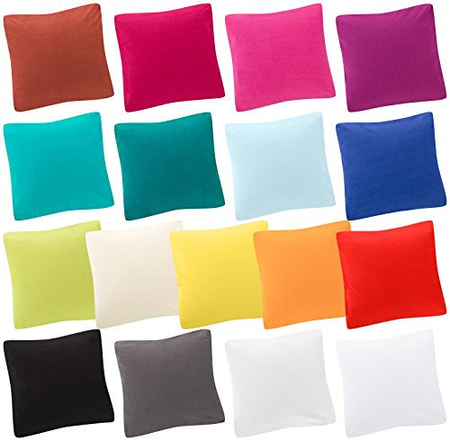 Moon-Trend 2er Pack Kissenbezug Kissenhülle Jersey 100% Baumwolle-rot-40x80