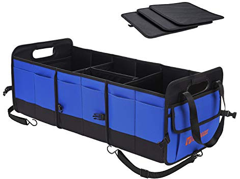 Autoark Bagagliaio Organizer per Auto Multiuso Pieghevole Regolabile,Cintura di Sicurezza,Fondo Antiscivolo e Impermeabile,Robust,AK-076