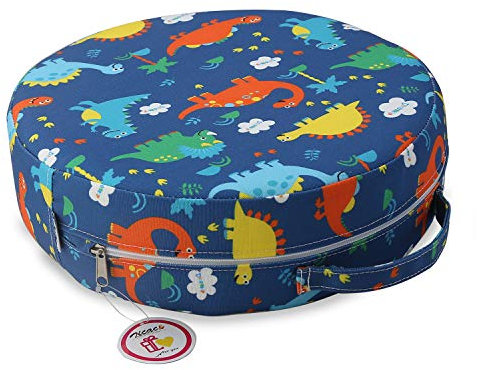 Zicac Sitzerhöhung Stuhl Kind Tragbar Cartoon Stuhlerhöhung Kind, Abnehmbar Waschbar Sitzkissen Kinder Stuhl für Essen, Klavier spielen, Ausflug, Picknick, Reisen(blau)