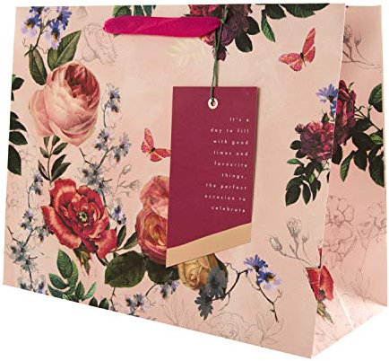 Hallmark Große Geschenktüte für verschiedene Anlässe – elegantes Blumendesign