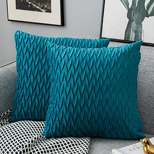 Yamonic Fundas de cojín de 2 Piezas 40x40cm Decoración Almohada Caso de la Cubierta Decorativo para Sofá Cama en Casa, Turquesa