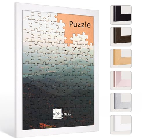 Bildershop-24 Marco de rompecabezas London - Marco para puzle (500-1000 piezas, 47 x 68 cm, 68 x 47 cm, cristal acrílico), color blanco