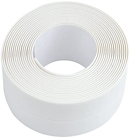 CUQOO 38mm Self-Adhesive Bathroom Sealant Tape – Waterproof Caulk Strip for Bathtubs, Kitchens, Sinks, Showers, Walls & Floor Edges – Flexible, Anti-Mould, Easy to Install & Clean Seal Strip - White