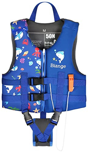 Kids Swim Vest, Child Swimming Jacket Toddler Floaties Swim Float Aid with Emergency Whistle for Boys Girls Ages 1-9 Years Old