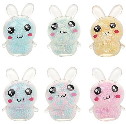 Shienfir Jouet sensoriel Fidget Toy 6 pièces, Jouet de décompression, Lapin de pâques, balles Anti-Stress Couleur aléatoire