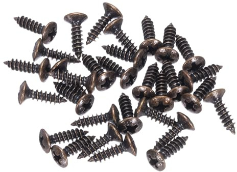 QUARKZMAN 30pz 3MM Viti Battipenna per Basso Elettrico Chitarra Vite di Montaggio per Piastra Antigraffio per Chitarra SQ TL, Rosso Bronzo
