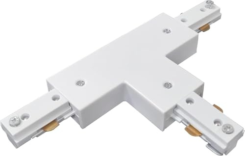 Bravsekai Kit de iluminación de pista H tipo H de circuito único de 3 cables y 1 para sistema de pista H, accesorios de iluminación de pista 240 V (conector T blanco)