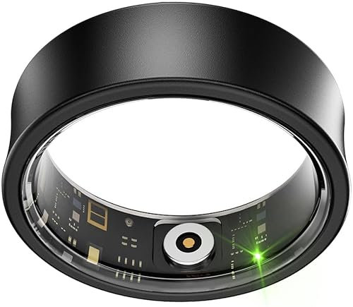 HPLSZCN Smart Ring Health Tracker, Health Ring - Sleep Tracking Wearable - Heart Rate - Fitness Tracker Smart Rings for Men &Women, No App Subscription for iphone & Android (Black, 8)