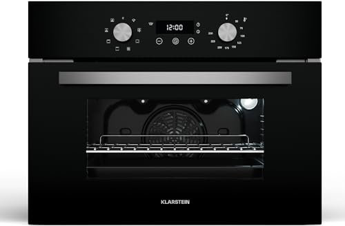 Klarstein SpaceSmart Einbaubackofen - 41 L, 8 Funktionen, Dampfreinigung, Doppelt Verglaste Tür, Digitaler Timer, Energieklasse A, Einbau-Backofen Ohne Kochfeld, Kompaktes Design