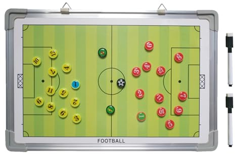 Lavagna tattica – Tavola da calcio per allenatori | Tavole da gioco per allenatori | di calcio con 2 pennarelli | Tavoletta sportiva portatile | Tavolini da gioco atletici per allenatori per