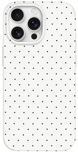 Hython for iPhone 16 Pro Case Cute Polka Dot Aesthetic Design Simple Cover 6.3, Thin Slim Anti-Scratch Soft TPU Bumper Shockproof Rubber Protective Phone Cases for Women Girls Girly Boys, White