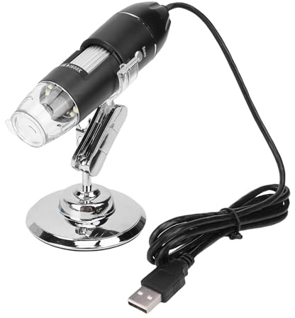 Denash 1600X Mikroskop, HD Digital USB-mikroskop med LED-ljus med 4 Nivåer, APP-kontroll för Datorsmartphone, för Reparationer Underhåll Lödforskning