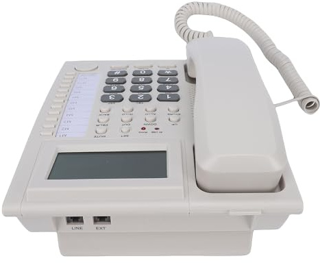 banapoy Fast Telefon med Sladd med Stor Nyckel, Fast Telefon med Stor Nyckel med 16-siffrig Display & Nummerpresentation & Handsfree & Inbyggt Klockalarm för Hemmakontorshotell